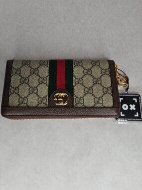 Gucci GG Supreme Canvas Ophidia Long Wallet Zippy Organizer